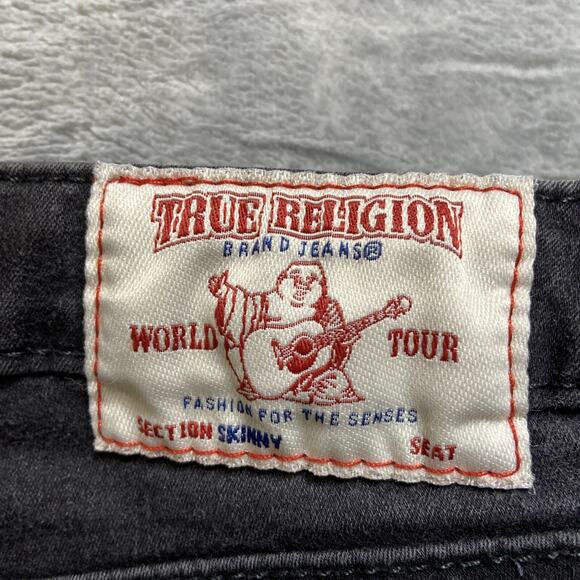 True Religion Skinny Jeans Women’s Size 31 Black Denim *Stretch Marks* - Picture 11 of 12
